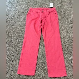 Bright Pink Slim Ankle Jeans